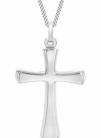 Carissima 9ct White Gold Cross Pendant on Curb Chain Necklace 46cm/18``