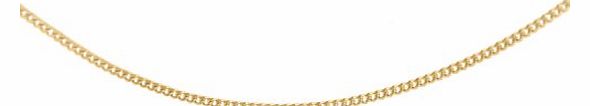 Carissima 9ct Yellow Gold Diamond Cut Adjustable Curb Chain Necklace 40cm/16`` & 46cm/18``
