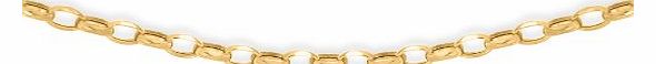 Carissima Gold Carissima 9ct Yellow Gold Semi Hollow Oval Diamond Cut Belcher Chain Necklace 51cm/20``