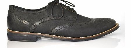 CARLTON LONDON Black Leather Gibson Shoe