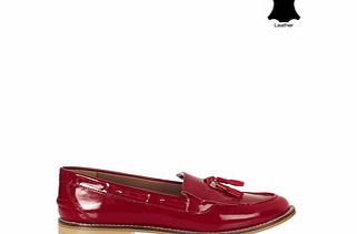 Carlton London Red patent leather tassel loafers