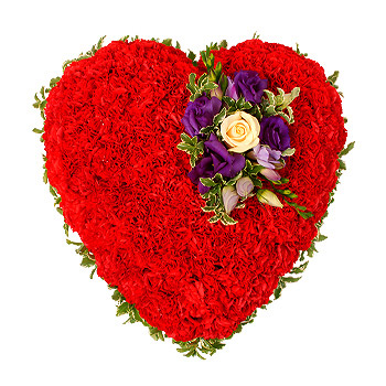 Carnation Heart Funeral Tribute Arrangement -