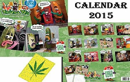 Carousel Calendars VIOLENT VEG OFFICIAL CALENDAR 2015   CANNABIS FRIDGE MAGNET