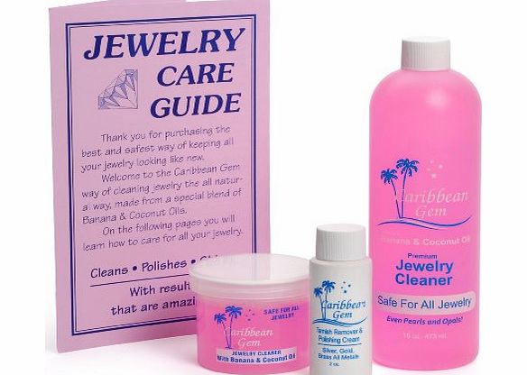 Caribbean Gem Banana & Coconut Oil Jewellery Cleaner, Ultra Jewellery Cleaning Kit Safe for All Jewellery with Scratch and Tarnish Remover