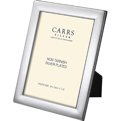 Carrs Of Sheffield 13 x 9cm Plain Rectangle Frame With Mahogany Finish Back In Silver Plate By Carrs Of Sheffield