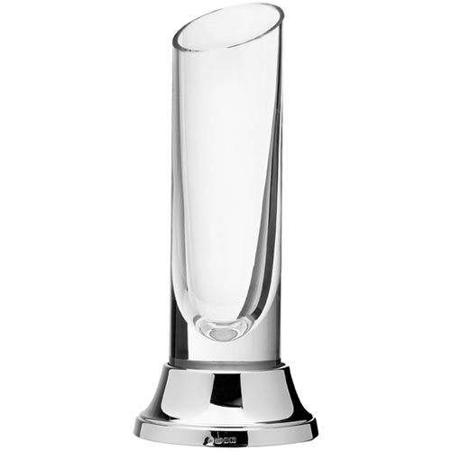 Carrs Of Sheffield Cylindrical Vase- Light Oak Finish Base In Sterling Silver By Carrs Of Sheffield