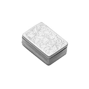 Carrs Of Sheffield Finely Engraved Pill Box In Sterling Silver By Carrs Of Sheffield