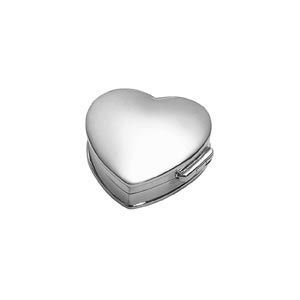 Carrs Of Sheffield Heart Shaped Plain Pill Box In Sterling Silver By Carrs Of Sheffield