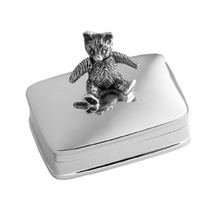 Carrs Of Sheffield Movable Teddy Box In Sterling Silver By Carrs Of Sheffield