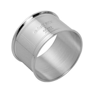 Carrs Of Sheffield Plain Round Weave Engraved Napkin Ring With Wrap In Sterling Silver By Carrs Of Sheffield
