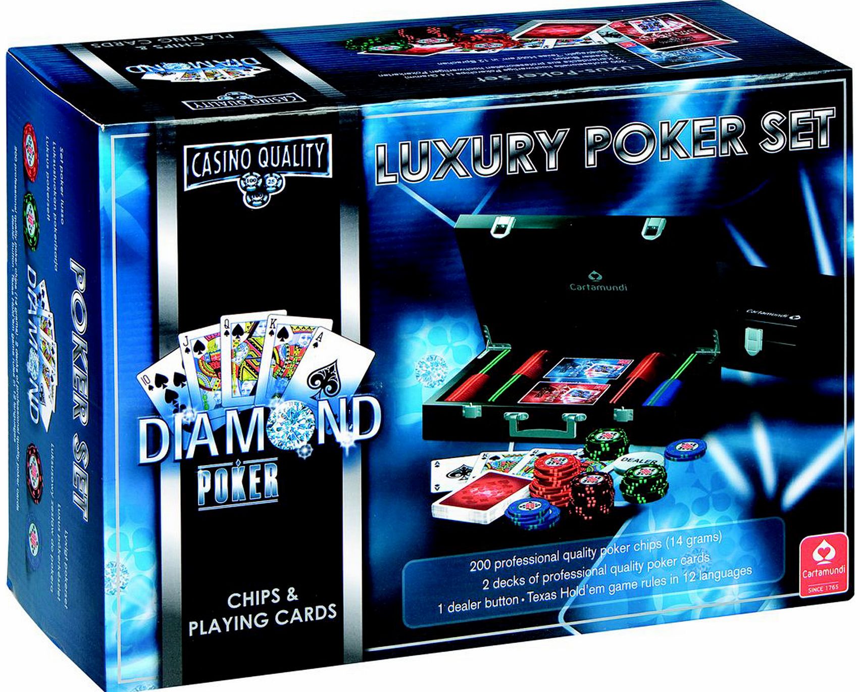 Cartamundi Diamond Poker Set - 200 Chips