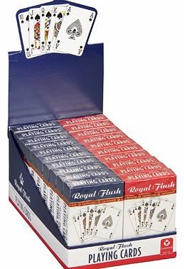 Royal Flush Linen Finish Premium Playing Cards - 12 Decks (6 Red & 6 Blue)