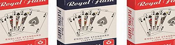 Cartamundi Royal Flush Standard Playing Cards (Pack of 3, Red/White/Blue)