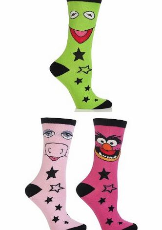 Cartoon Heroes Ladies 3 Pair SockShop Muppets Socks Assorted 4-8