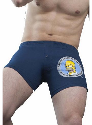 Mens 1 Pair TM Simpsons Boxer Shorts - Large - Navy