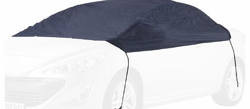 PKW Half Car Cover New Generation Weatherproof Size XL Polyester for BMW 5-Series and Similar Blue
