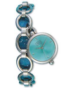 Ladies Chrome Colour Chain Bracelet Watch