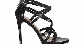 Jest black snakeskin-effect heels