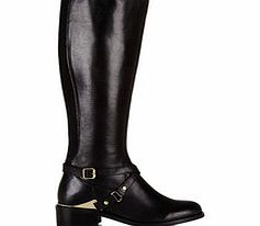 Carvela Kurt Geiger Petrol black leather and gold-tone boots