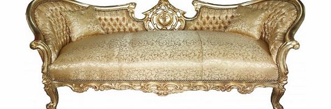 Casa Padrino baroque sofa set Vampire Gold Pattern Satin - Limited Edition - UNIQUE