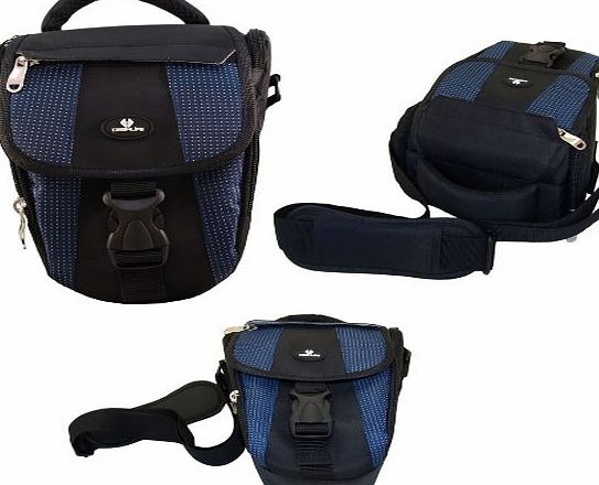 Black/Blue Digital SLR Camera Holster Bag Case for Canon EOS Models inc 100D, 1100D, 700D, 70D, 600D, 500D, 5D, 400D, 6D, 650D, 1000D - Lifetime Warranty