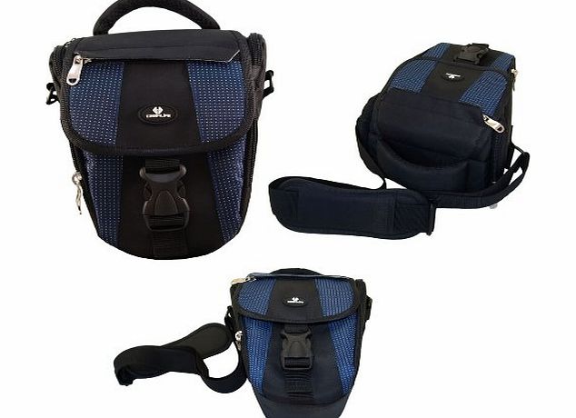 Case4Life Black/Blue Digital SLR Camera Holster Bag Case for Pentax K, X, 645, 67 Series inc X5, K-30, K-50 - Lifetime warranty
