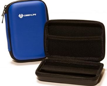 Case4Life Blue Shockproof Splashproof External Backup Portable 2.5`` Hard Drive Case for Samsung M3 USB 3.0 1T