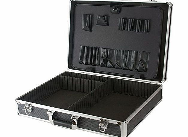 Cases and Enclosures Aluminium Case Box Black 530x400x130mm Divider   Tool Panel with Handle