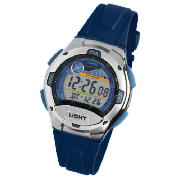 Casio dual time resin strap watch