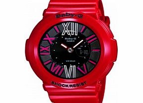 Casio Ladies Baby-G Black and Red Resin Strap