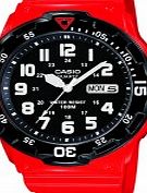 Casio Mens Casio Red Steel Bracelet Watch