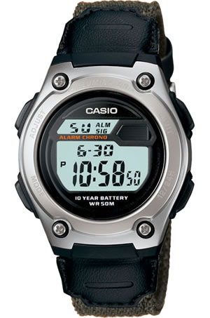 Casio Mens Casual Sports Watch Dual Time W 211B 3A