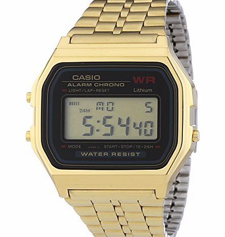 Casio Mens Digital Watch A159WGEA-1EF with Gold Tone Stainless Steel Bracelet