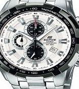 Casio Mens Edifice White Silver Chronograph Watch