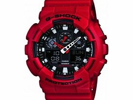 Casio Mens G-Shock World Time Red Resin Strap