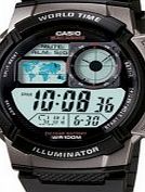Casio Mens World Time Digital Black Watch