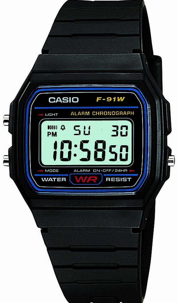 Casio Retro Black Digital Watch F-91W-1YER from Casio