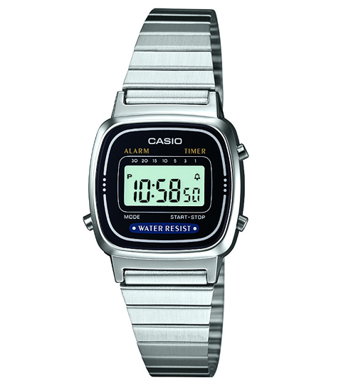 Silver Slimline Retro Digital Watch from Casio