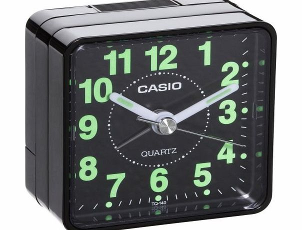 Casio TQ140-1 Travel Quartz Beep Alarm Clock (Black)