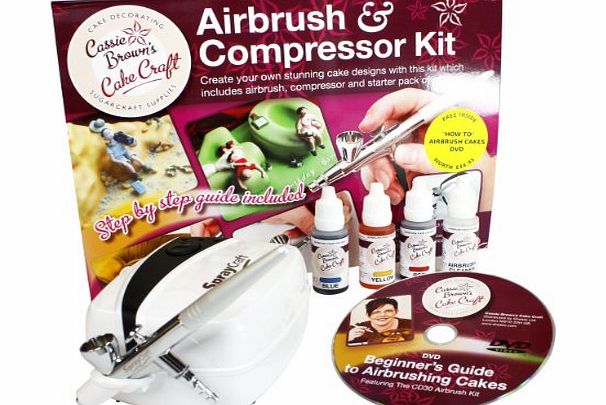 Cassie Brown Cake Craft Cake Decorating Airbrush and Compressor Kit