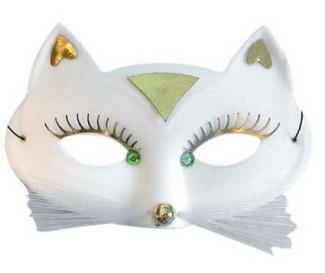 cat eyemask, white