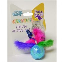 Pet Brands Ball Toy With Feathers Single