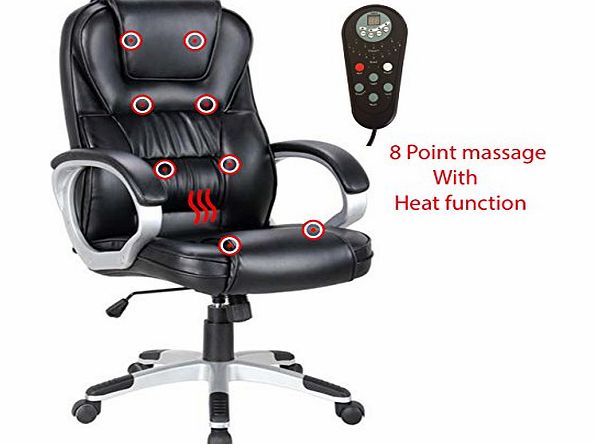 Catch22 Executive Office Desk Chair With Luxury 8 Point Massage amp; Heat Function Extra Padded