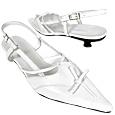 Caterina Lucchi White Front Tie Slingback Shoes
