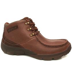 Male Teague Waxy Leather Upper Casual in Dark Brown