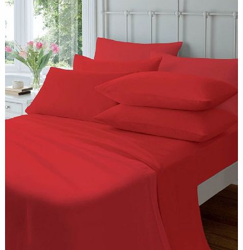 Catherine Lansfield Flannelette Red Pair of Pillowcases
