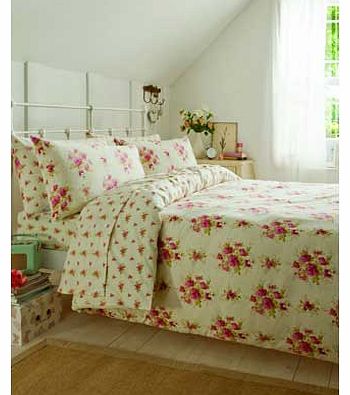 Catherine Lansfield Madelaine Pink Floral Duvet Cover Set - Double