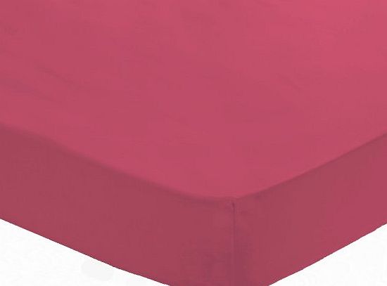 Catherine Lansfield Non Iron Percale Double Fitted Sheet - Hot Pink