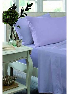 Percale Non Iron Lilac Fitted Sheet - Single