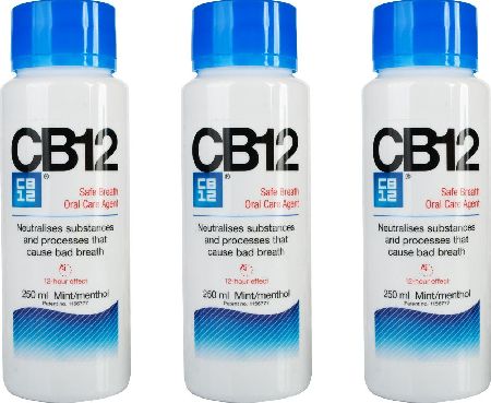 CB12, 2102[^]0138739 Mint-Menthol Mouthwash 250ml x 3